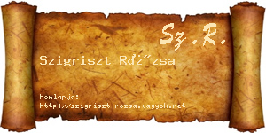 Szigriszt Rózsa névjegykártya