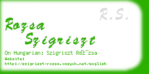 rozsa szigriszt business card